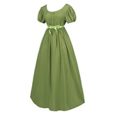 Womens Renaissance Cosplay Costume Medieval Irish over Dress Chemise Short Sleeves Dress Gothic High Waist Gown Dress